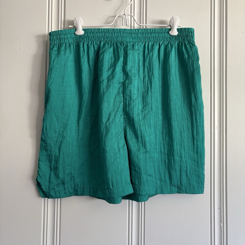 Vintage BIKE Shorts Men Large Green Athletic Gym Coach Baseball Run Nylon 90s